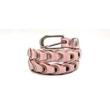 Imagem de Cinto feminino ilhóes moda rock punk fino ED077 - Barão do Couro, Rosa