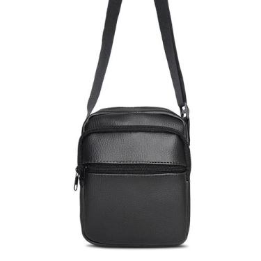 Imagem de Shoulder Bag Material Sintético Preta Mini Bolsa Transversal Alça Regu