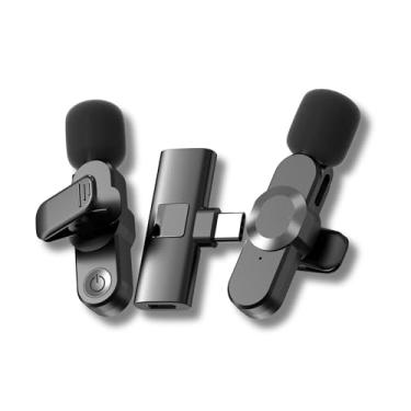 Imagem de Kit com 2 Microfones de Lapela Sem Fio, Alta Sensibilidade, Compatível com iPhone, Bluetooth 5.2, Redução de Ruído, Até 4h de Uso, Ideal para Aulas, Vídeos, Podcasts, Entrevistas e Uso Profissional
