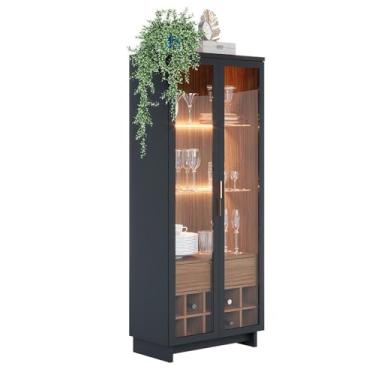 Imagem de Cristaleira Adega Guanabara 2 Portas 1 Gaveta Preto Fosco