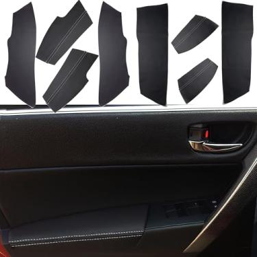 Imagem de YWNN 8 peças de substituição para painel de porta e apoio de braço de couro para Toyota Corolla 2014-2019 11ª geração - antiarranhões, à prova d'água, atualização interna de luxo