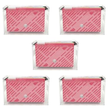 Imagem de 5 Organizadores Pastas Suspensas para Escritório Dellocolor Arquivos com Pastas Coloridas