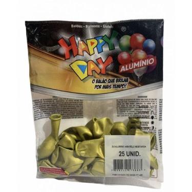 Imagem de Balão 5 Alumínio Amarelo Mostarda 25 Un - Happy Day