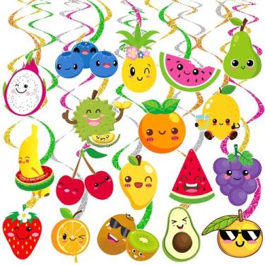 Imagem de Decorações de festa Hanging Swirls Fruit Theme 20 unidades C L Cooper 