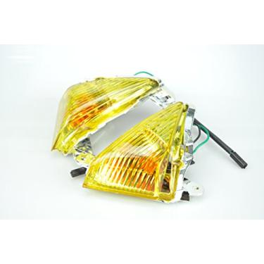 Imagem de Compatível com Kawasaki Ninja ZX-14R/ZX-10R/ZX-6R; CONCOURS 14 ABS; GTS GTR1400; 1400GTR; ZZR1400; Lâmpada Idicadora Frontal Pisca-pisca (lâmpadas de halogênio instaladas, lente amarela)