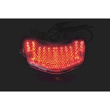 Imagem de Lente fumê luzes traseiras de LED para motocicleta, luz traseira de freio com indicadores de luz de seta integrados para Kawasaki 05-06 NINJA ZX-6R/636, 06-07 ZX-10R, 05-06 Z750S