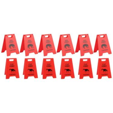 Imagem de ZJchao CAT VOMIT CUIDADO Plástico de Cães óbvios Vômitos Aviso para Interno (Vermelho)