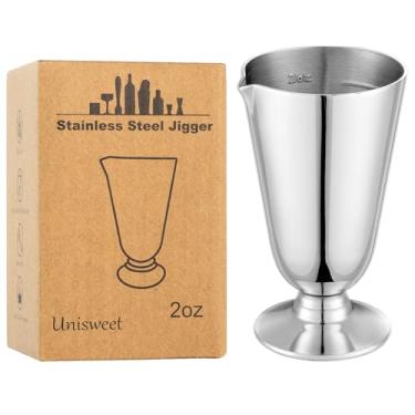 Imagem de UNISWEET Jigger de coquetel premium de 59 g, materiais de aço inoxidável com 7 escalas de medição dentro, máquina de medição de vinho profissional para coquetéis e licores, bom para bartenders e uso