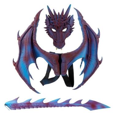 Imagem de Halloween Carnival Children's Dress Up Dragon Tail Mask Set Brinquedos