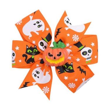 Imagem de Halloween infantil hairpin crianças abóbora impressão meninas bonito a