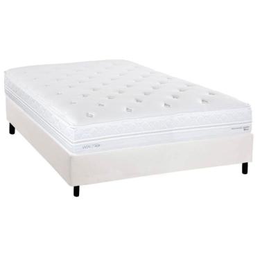 Imagem de Cama Box Casal: Colchão Molas Molas Ensacadas Ensacadas Herval C1782 + Base CRC Corano White (138x188)