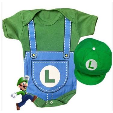 Imagem de Body Bebe Menino Luigi + Boina - Temático Mesversário - R.L, M