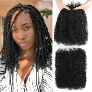 Imagem de Cabelo humano a granel Carlence Afro Kinky 35cm Nature Black