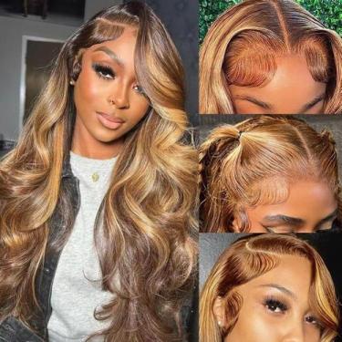 Imagem de Peruca frontal de renda QUANDIAN Body Wave 20 polegadas 180% de densid