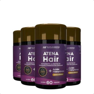 Imagem de 4x atena hair + ácido hialurônico 60 caps hf suplementos