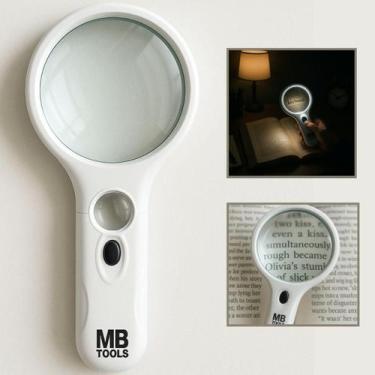 Imagem de Lupa De Mão Com Led Profissional Para Leitura Estética 75mm - Lupa Led