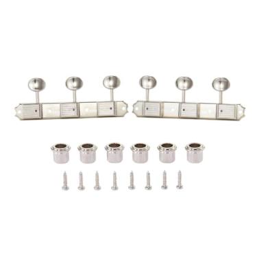 Imagem de KAISH 3 por lado em uma placa, afinadores de guitarra vintage fundidos 3 x 3, máquinas de afinação para Gibson/Epi Les Paul JR, botão oval de metal níquel