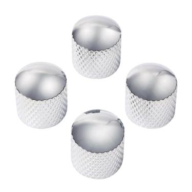 Imagem de Banworks Botões de controle de metal para guitarra elétrica de 18 estrias métricos 6 mm (15/162.6 cm) botão de velocidade cúpula para guitarras elétricas Squier Telecaster Tele Super Strat ST, pacote