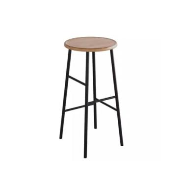 Imagem de Banco de bar de pub Cadeiras de bar modernas e minimalistas para casa, madeira maciça, bancos altos ilha, cadeiras lazer