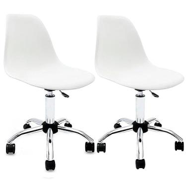 Imagem de CADEIRA EAMES OFFICE CROMADO CX 2 - PP BRANCO