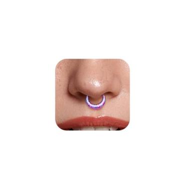 Imagem de DGhera Anéis e brincos de nariz 16G - Brincos de titânio hipoalergênicos - Joias corporais modernas e inovadoras (estilo B)