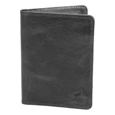 Imagem de Carteira Porta Documento Slim Cabe Rg Couro Legítimo Natural(Preto)