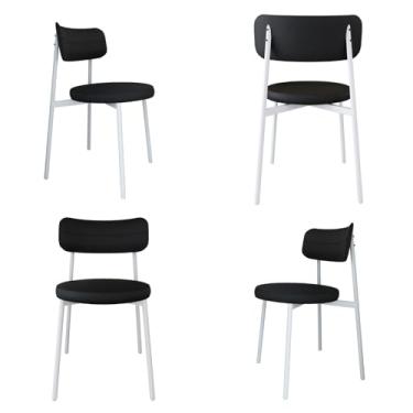 Imagem de 4 Unidades Cadeira Kyta fixa C/4 Pés 50 X 44,7 X 83,8 cm Pés Brancos