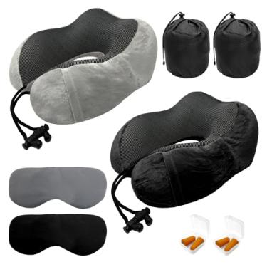 Imagem de A AIKOOL Travesseiro de viagem, Cinza + preto