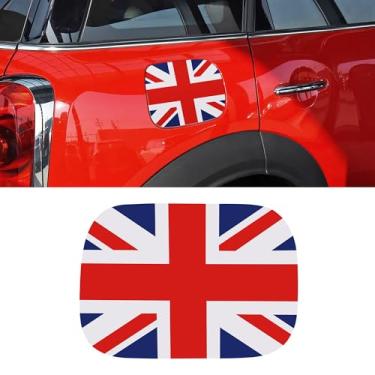 Imagem de TOMALL Decalque de tanque de gasolina compatível com Mini Cooper F60 adesivo de almofada de tanque de combustível padrão bandeira do Reino Unido decalque decalque de tampa de gás acabamento à prova