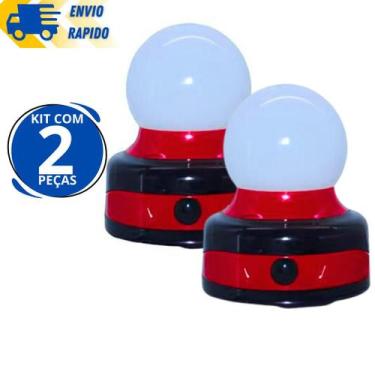 Imagem de Kit 2 Luminária Lamparina Led Abajur A Pilha Portátil Econômica Sem Fi
