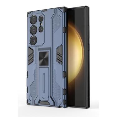 Imagem de SORAKA Capa para Samsung Galaxy S24 Ultra com suporte Capa de proteção resistente para Samsung Galaxy S24 Ultra Capa com placa de metal para suporte magnético para carro Capa Silm Fit