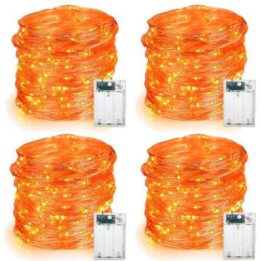 Imagem de Luzes de Halloween BrizLabs Orange 60 LED 5,9 m, pacote com 4 baterias