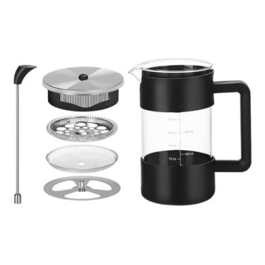 Imagem de KiBcsLic Cafeteira de prensa francesa, máquina de chá, acessórios portáteis, bule de chá resistente ao calor com filtro para loja, café, casa e escritório