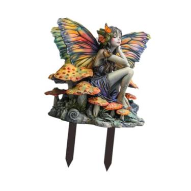 Imagem de Ｂｅｓｇａ Elf fada jardim estaca 2d acrílico sinal micro paisagem placa decorativa plantador pote decoração para gramado interior ao ar livre bonsai