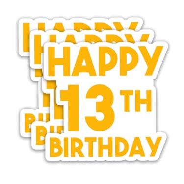 Imagem de (3 peças) Adesivo de feliz aniversário de 13 anos – Adesivos de vinil à prova d'água Cheers to 13 Years para presentes de aniversário de 13 anos, garrafas de água, álbuns, diários, 7,6 x 7,1 cm