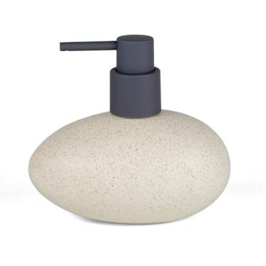 Imagem de LuxFlowing Dispensador de sabão líquido pequeno estilo simples com bomba, cerâmica divertida em forma de ovo, dispensador de sabão de mão fofo para banheiro e pia de cozinha, essenciais para decoração