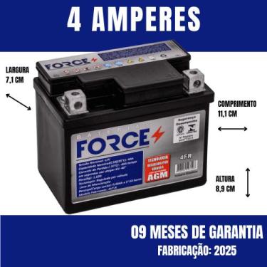 Imagem de Bateria Titan 125 Biz 100 4 amperes Force Moto Honda CG 125 Titan Pop 