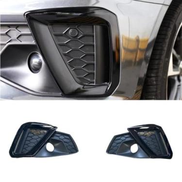 Imagem de Capa decorativa de farol de neblina para churrasqueira de carro, kit de corpo de lábios, grade de para-choque frontal compatível com parte externa A4L 2020 (tampa da lâmpada de neblina)