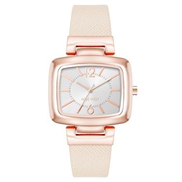 Imagem de Nine West Relógio feminino Saffiano com pulseira, Off-white