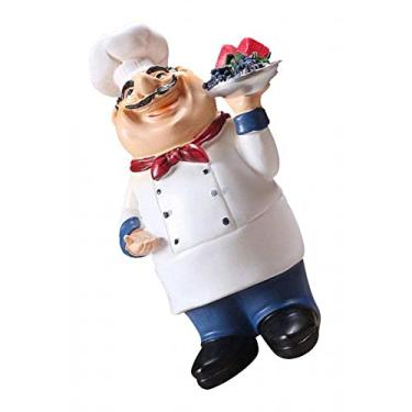 Imagem de Serenable Adorno Do Chef, Enfeites de Resina de Cozinha, Escultura de Estátua Do Chef para Estatueta Colecionável - Frutas, Tamanho real