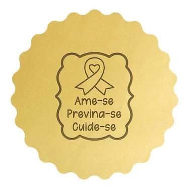 Imagem de Cortador Biscoito Outubro Rosa Frases Lettering - DOCE IMPRESSO, 8,5cm