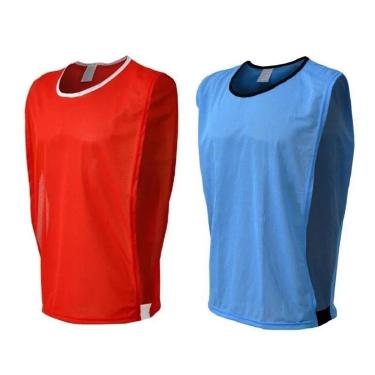 Imagem de 10 Coletes de Treino Divididos em Duas Cores (5 Vermelho + 5 Azul Claro)-Unissex