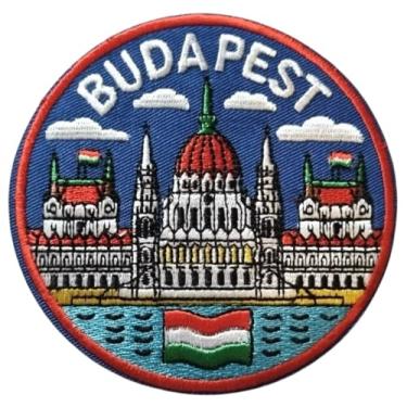 Imagem de Emblema bordado de Budapeste com ferro/costurado (8,5 cm) Viagem Europa Hungria, Castelo de Bran, Lembrança de Férias Emblema de Turista Emblema de Presente