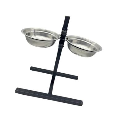Imagem de Baoblaze Suporte para tigelas de cachorro, tigelas duplas para cães de estimação, antiderramamento para comida e água, suporte para cães grandes,