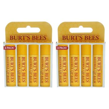 Imagem de Bálsamo labial Burts Bees, cera de abelha com vitamina E e óleo de hortelã, pacote com 2 unidades