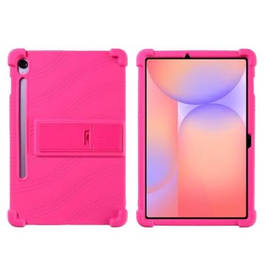 Imagem de QYiiD Capa para Galaxy Tab S10 FE 2025/ S9 FE 5G 2023 27.7 cm SM-X520 X526B X510 X516B, capa protetora de silicone leve para crianças, à prova de choque, rosa