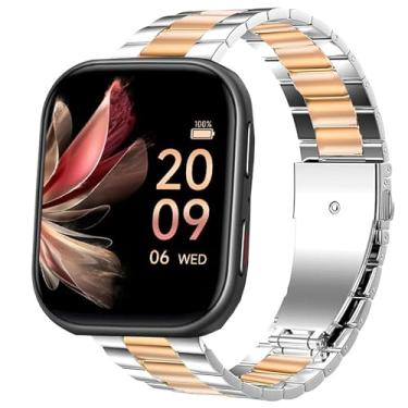 Imagem de Compatível com pulseiras FITVII Fitness Tracker, pulseiras de substituição de metal de aço inoxidável de 20 mm e 22 mm compatíveis com relógio inteligente FITVII HM57, HM78, HM68, HM21, H56, H86