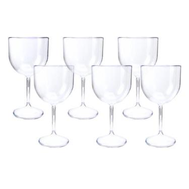 Imagem de Kit 6 Taças de Gin Acrílico Cristal 450ml p/ Festas Eventos Casamentos
