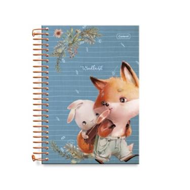 Imagem de Caderneta Cadersil 1/8 Estampa Woodland – 80 Folhas decoradas – Capa Dura e espiral Dourado – Ideal para Notas Rápidas e Anotações Diárias