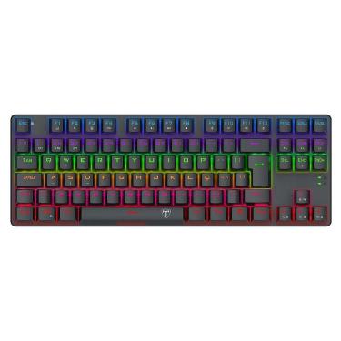 Imagem de Teclado Mecânico Gamer T-Dagger Bora, Rainbow, Switch Brown, TKL, ABNT2, Preto